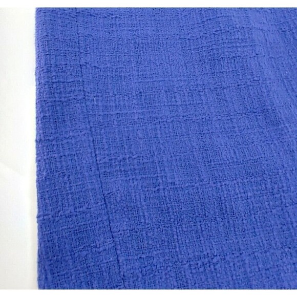 J Crew Black Label Pencil Skirt Womens 0 Blue Tweed Textured Fringe-Hem Career - Picture 8 of 13